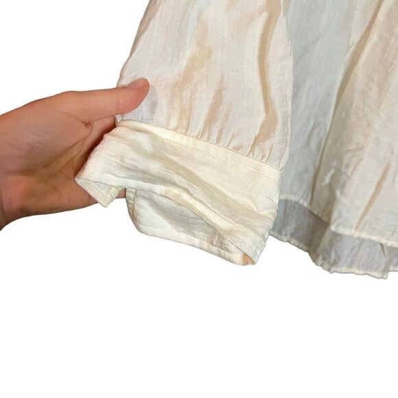 3 for $30! J. Jill petite sheer long sleeve blouse - Picture 3 of 12